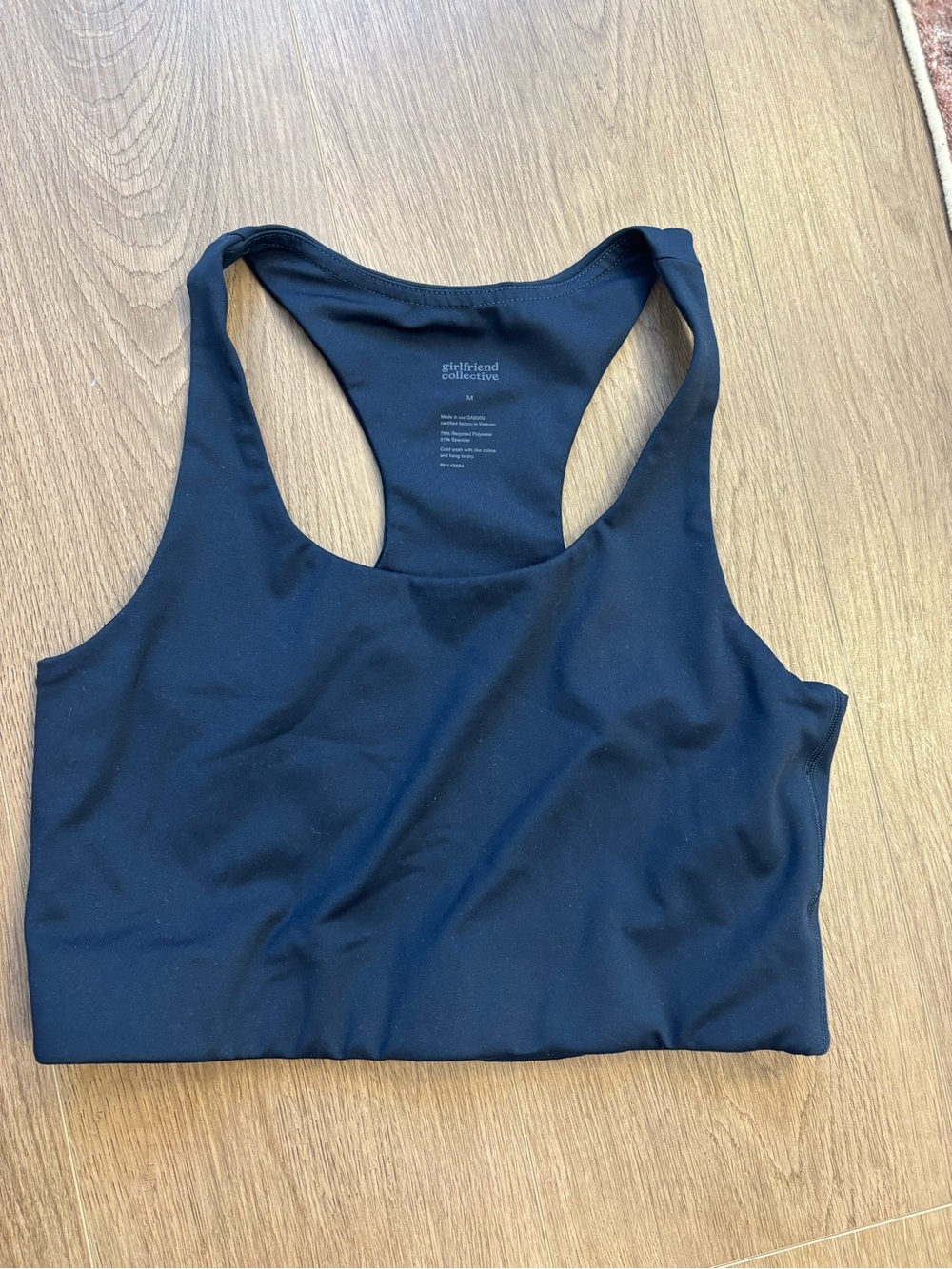 girlfriend collective Navy Racerback Sports Bra